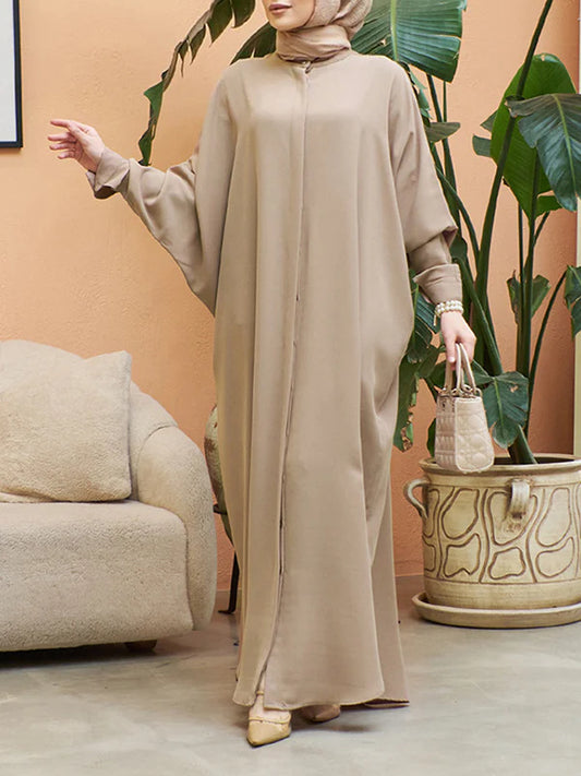 Manches batwing robes maxi à col rond